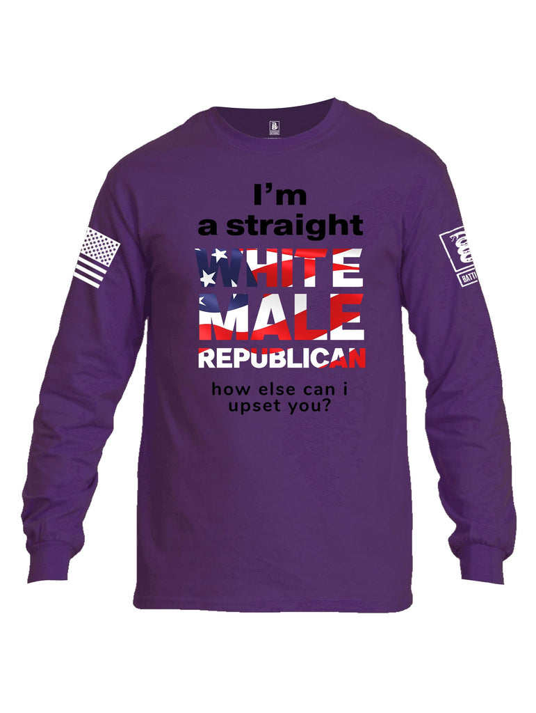 Battleraddle I'M A Straight White Male Republican White Sleeves Men Cotton Crew Neck Long Sleeve T Shirt