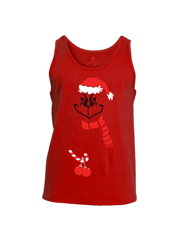 Battleraddle Grinch Christmas Balls Red Sleeves Men Cotton Cotton Tank Top