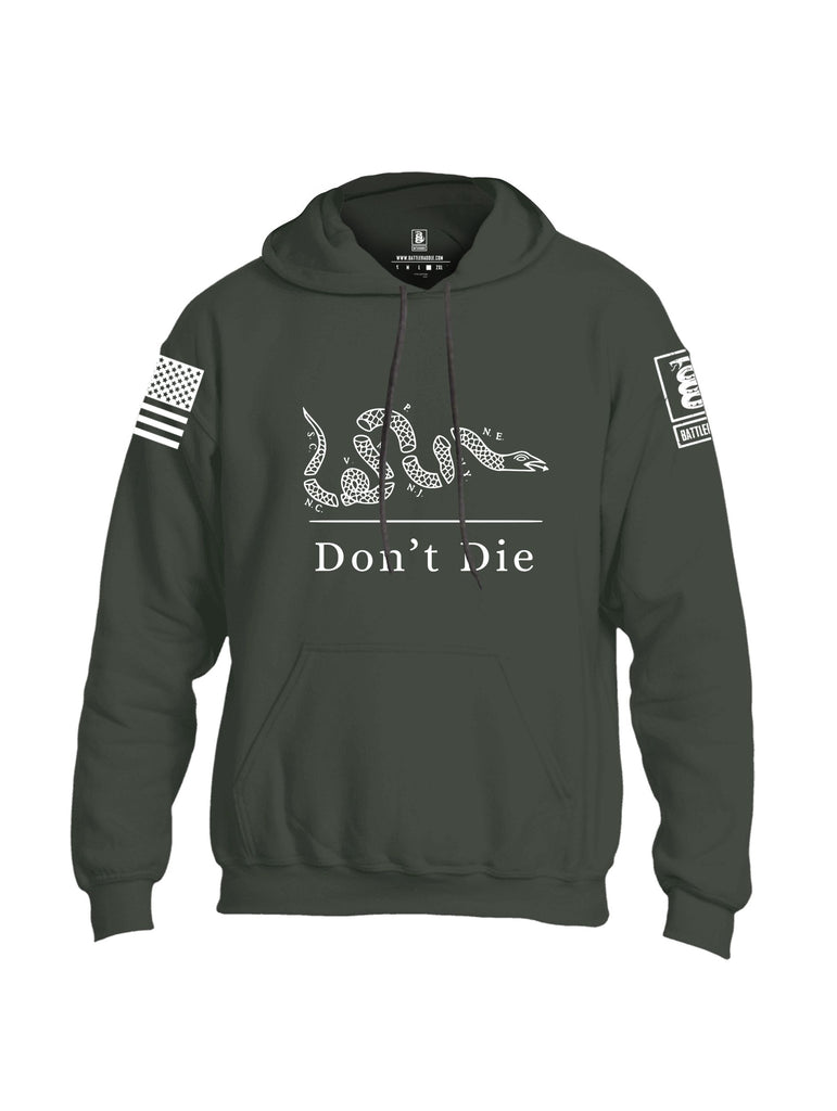 Battleraddle Dont Die White Sleeves Uni Cotton Blended Hoodie With Pockets