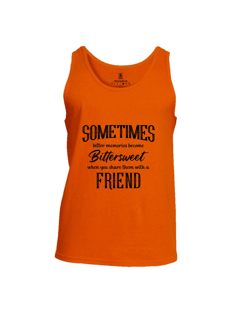 Battleraddle Sometimes Bitter Memories Become Bittersweet Black Sleeves Men Cotton Cotton Tank Top