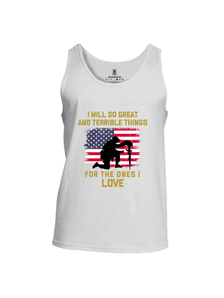 Battleraddle I Will Do Great  Black Sleeves Men Cotton Cotton Tank Top