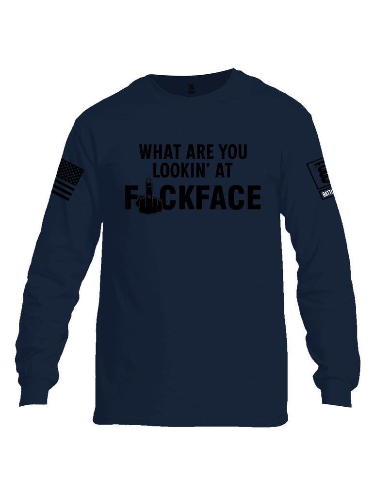 Battleraddle What Are You Lookin At Black Sleeves Men Cotton Crew Neck Long Sleeve T Shirt