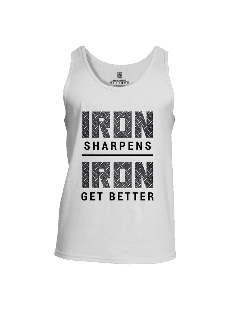 Battleraddle Iron Sharpens Iron Get Better Black Sleeves Men Cotton Cotton Tank Top