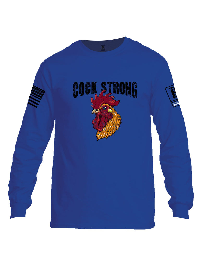 Battleraddle Cock Strong Black Sleeves Men Cotton Crew Neck Long Sleeve T Shirt