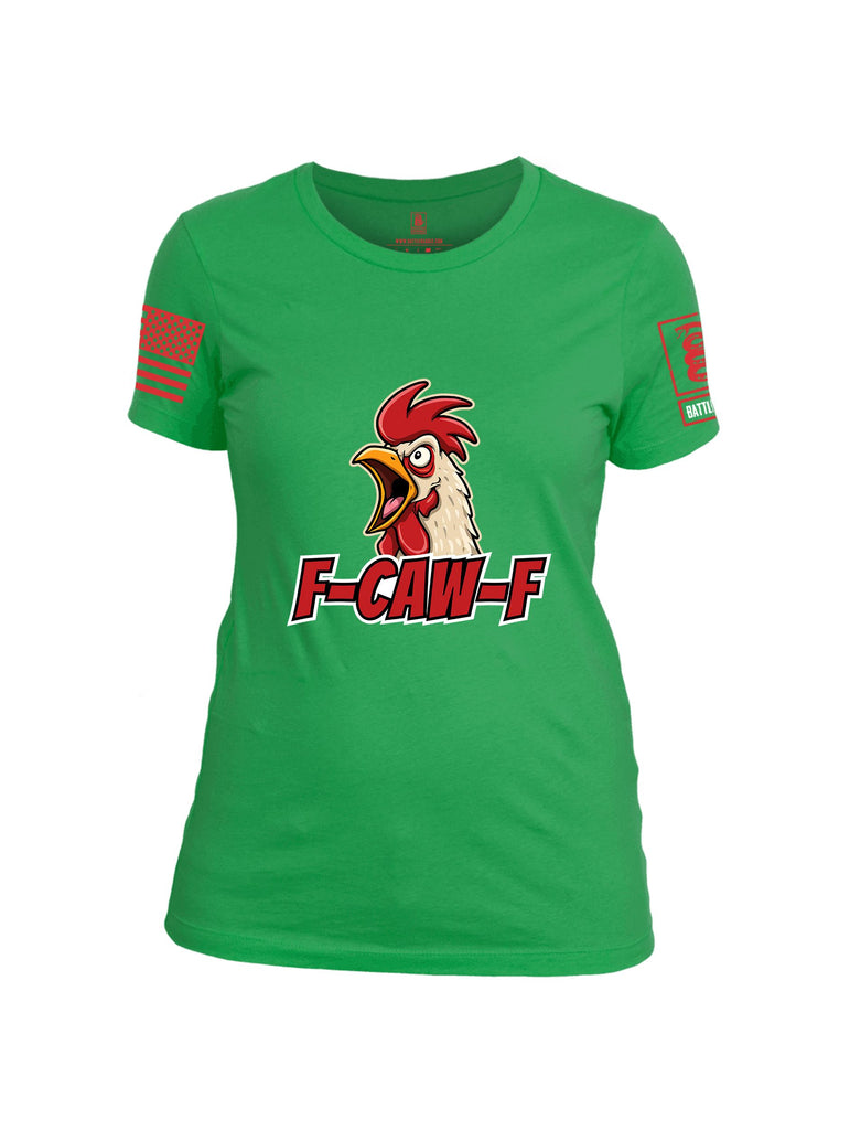 Battleraddle F Caw F Red Sleeves Women Cotton Crew Neck T-Shirt