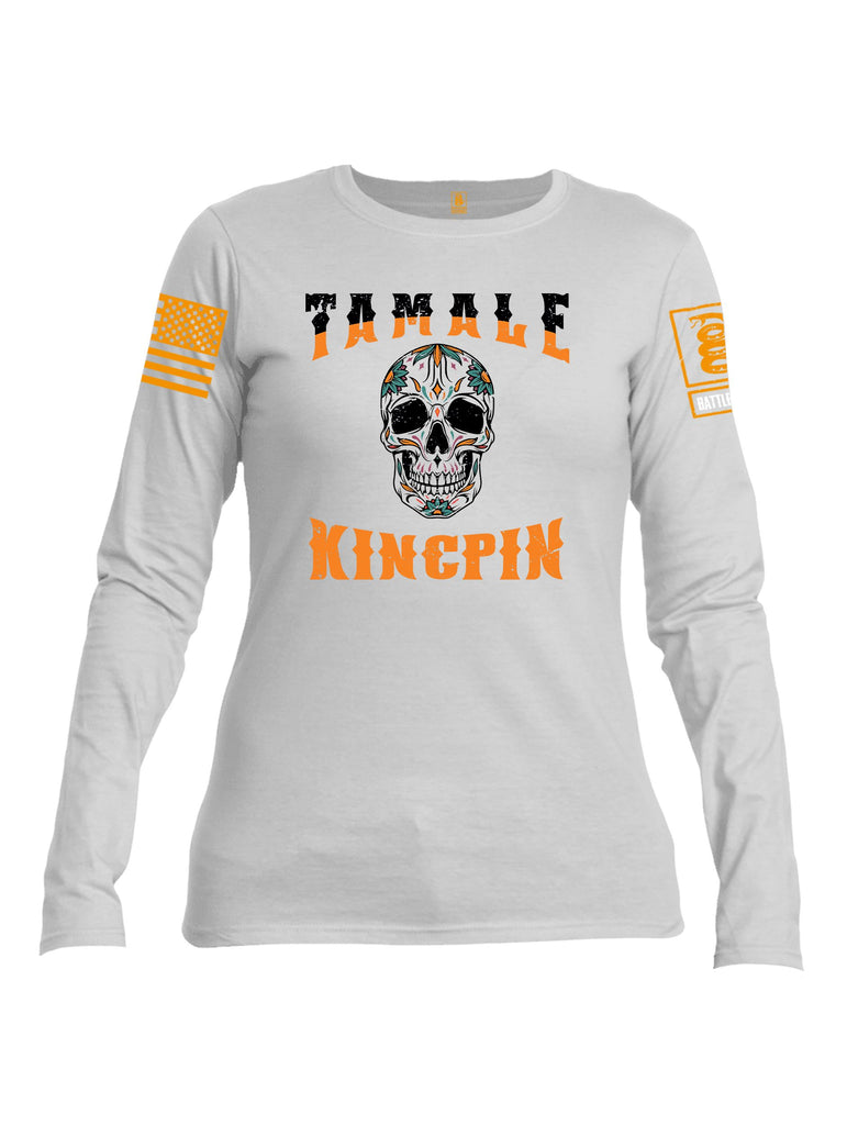 Battleraddle Tamale Kingpin Orange Sleeves Women Cotton Crew Neck Long Sleeve T Shirt