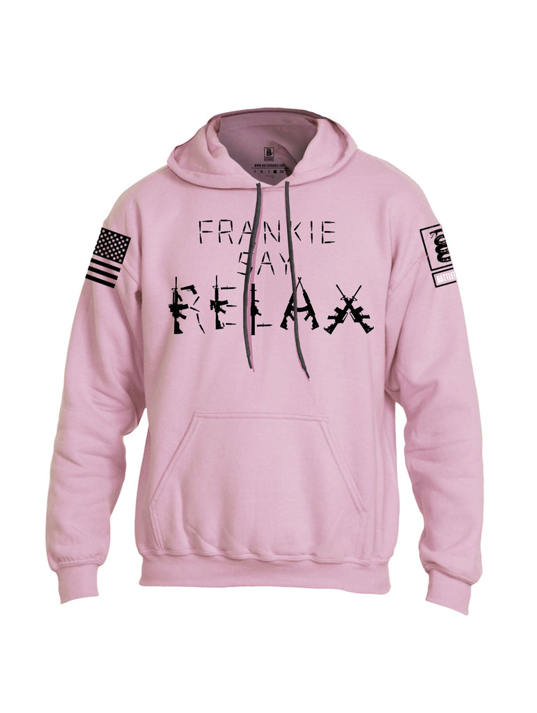 Battleraddle Frankie Say Relax Black Sleeves Uni Cotton Blended Hoodie With Pockets