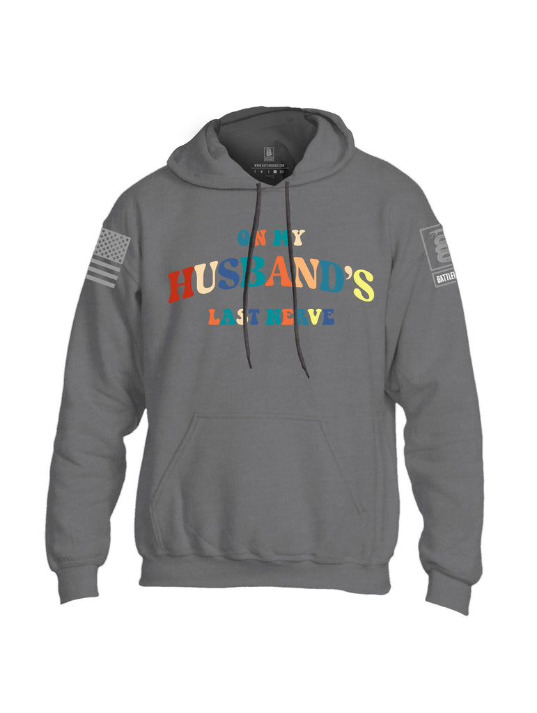 Battleraddle On My Husbands Last Nerve  Grey Sleeves Uni Cotton Blended Hoodie With Pockets
