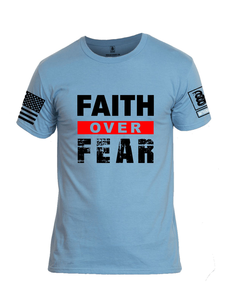 Battleraddle Faith Over Fear Black Sleeves Men Cotton Crew Neck T-Shirt