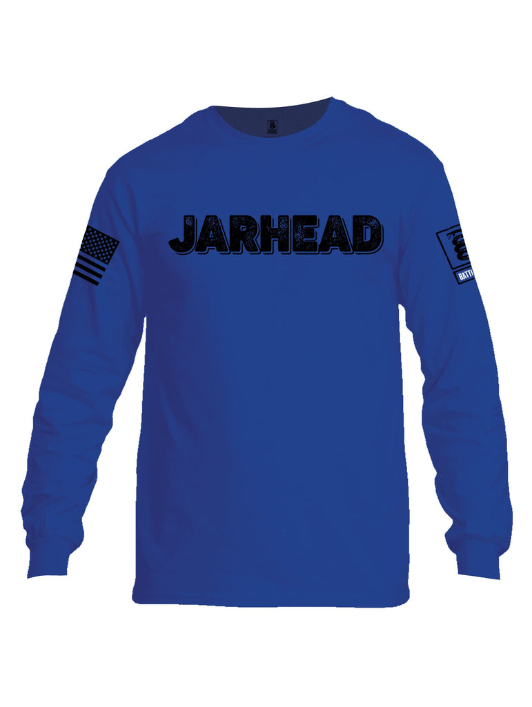 Battleraddle Jarhead Black Sleeves Men Cotton Crew Neck Long Sleeve T Shirt