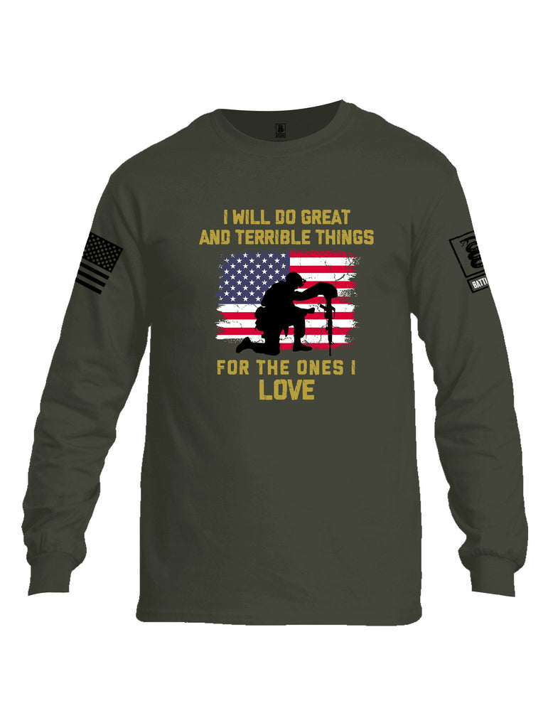 Battleraddle I Will Do Great  Black Sleeves Men Cotton Crew Neck Long Sleeve T Shirt