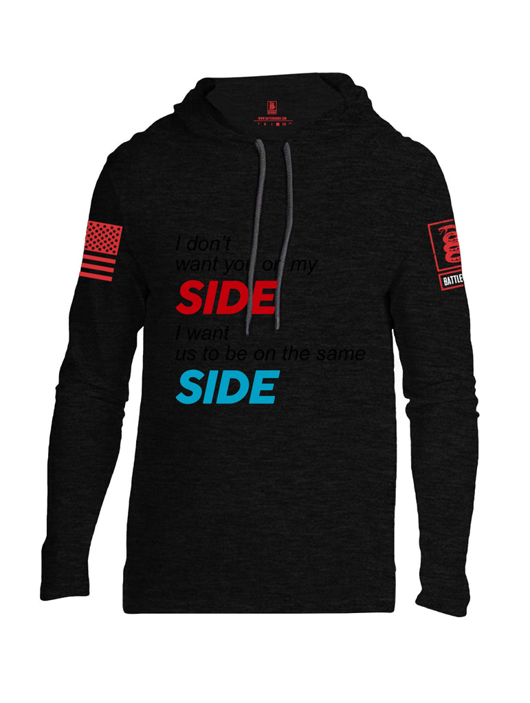 Battleraddle I Don'T Want You On My Side Red Sleeves Men Cotton Thin Cotton Lightweight Hoodie