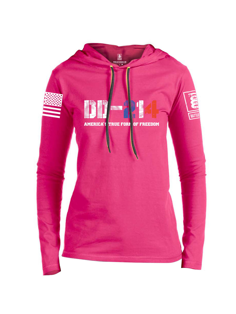 Battleraddle Dd214 Americas True Freedom White Sleeves Women Cotton Thin Cotton Lightweight Hoodie