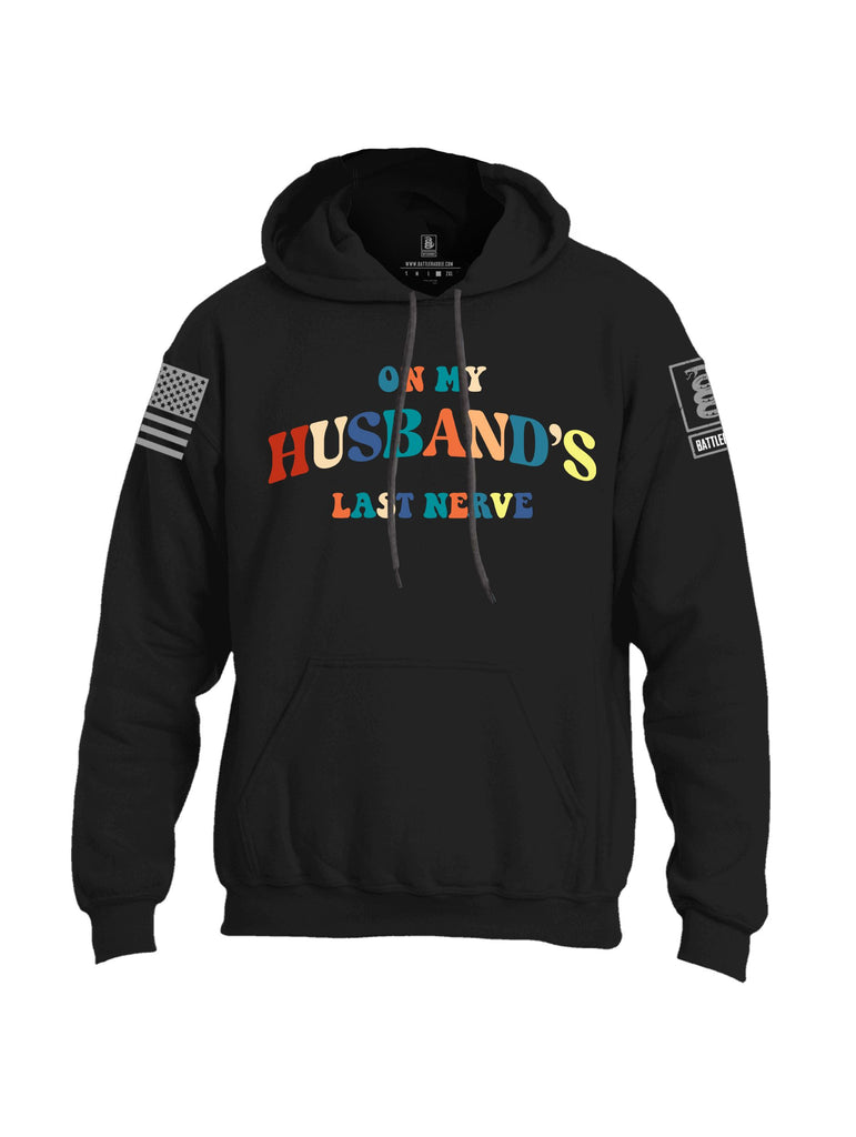 Battleraddle On My Husbands Last Nerve  Grey Sleeves Uni Cotton Blended Hoodie With Pockets