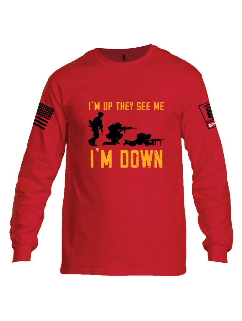 Battleraddle Im Up They See Me   Black Sleeves Men Cotton Crew Neck Long Sleeve T Shirt