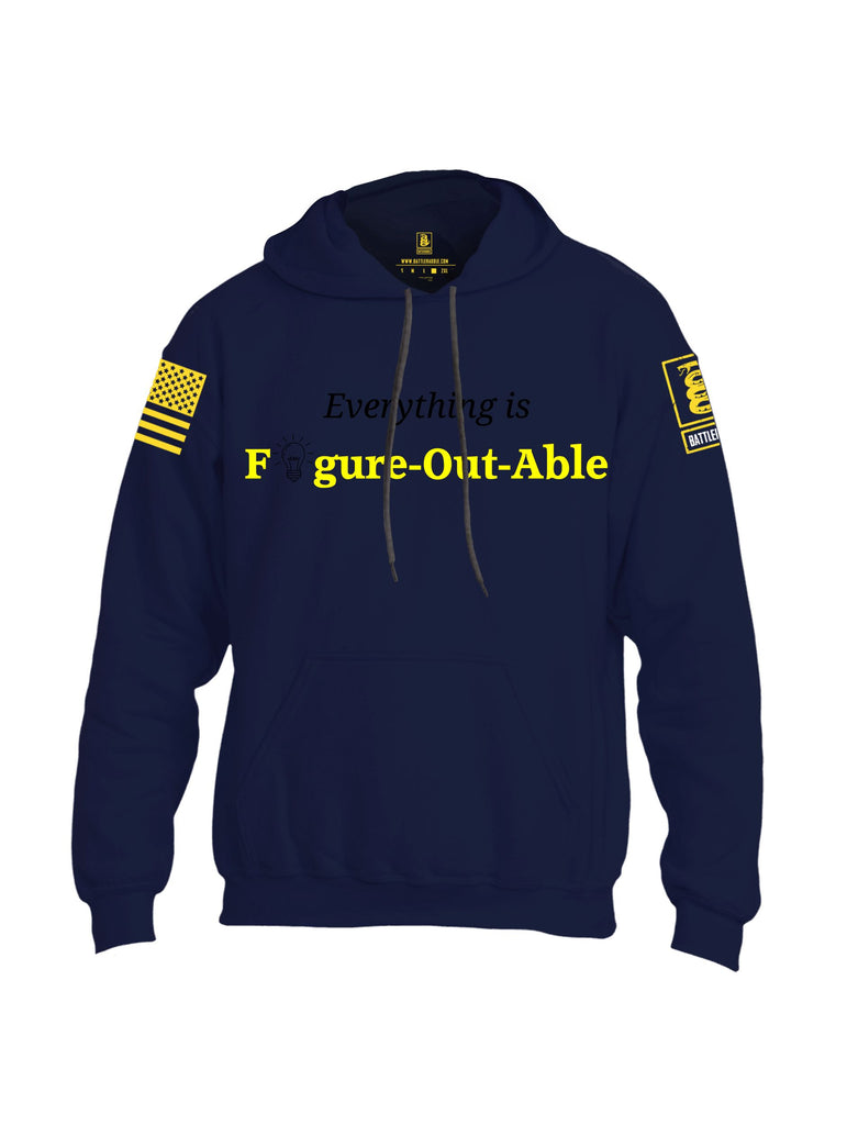 Battleraddle Everything Is Figure-Out-Able Yellow Sleeves Uni Cotton Blended Hoodie With Pockets