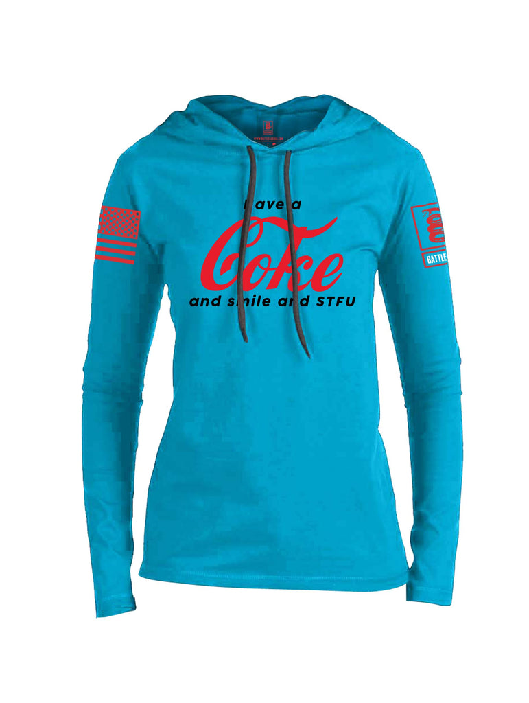 Battleraddle Have A Coke  Red Sleeves Women Cotton Thin Cotton Lightweight Hoodie