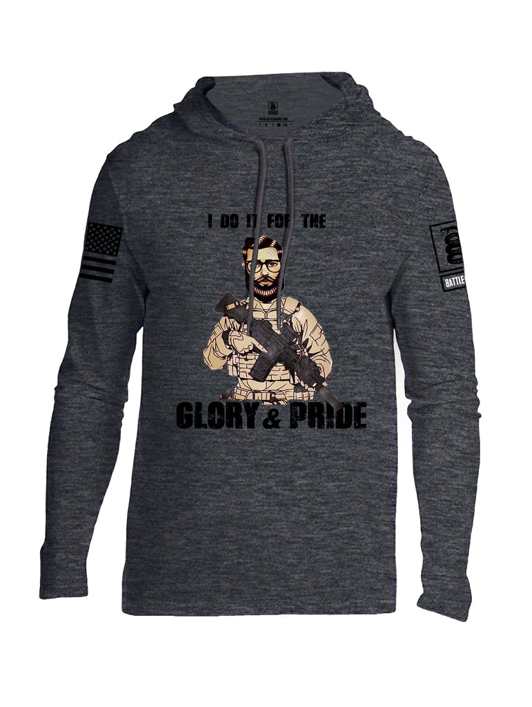 Battleraddle I Do It For The Glory And Pride Black Sleeves Men Cotton Thin Cotton Lightweight Hoodie