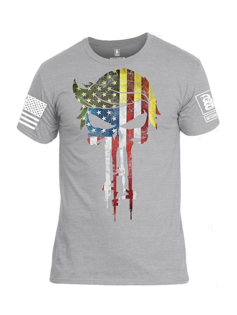 Battleraddle Trump The Punisher White Sleeves Men Cotton Crew Neck T-Shirt