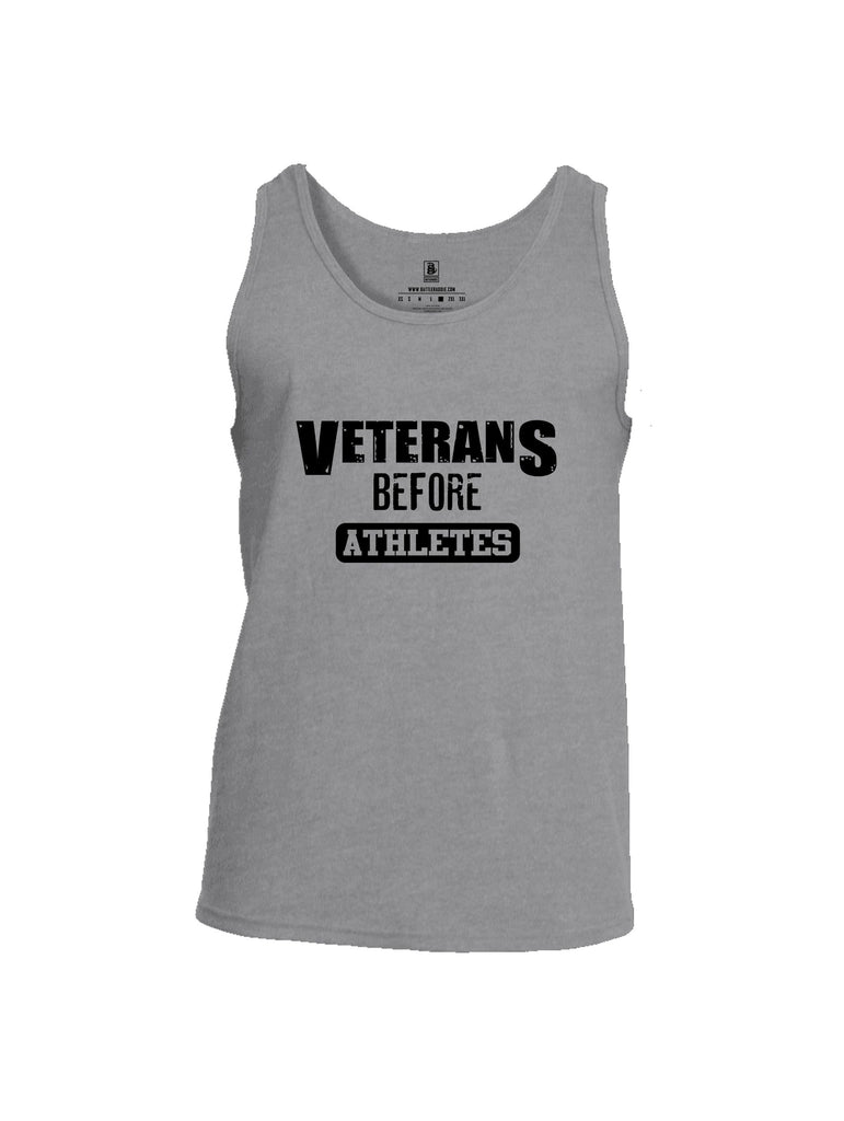 Battleraddle Veterans Before Athletes Black Sleeves Men Cotton Cotton Tank Top