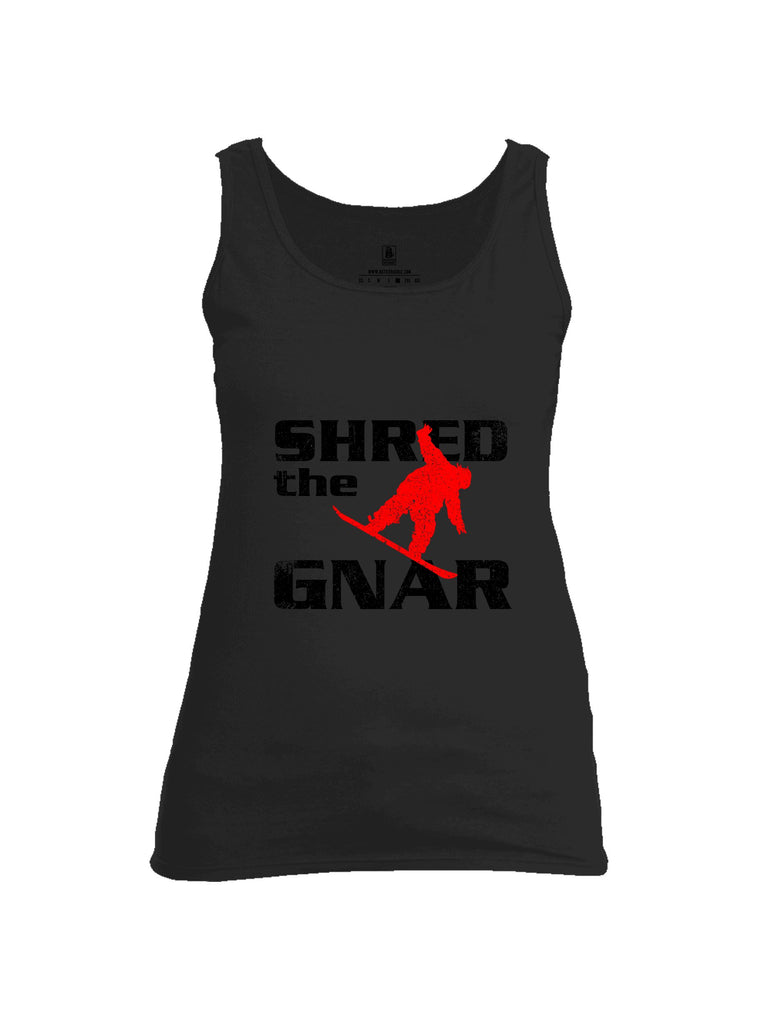 Battleraddle Shred The Gnar Black Sleeves Women Cotton Cotton Tank Top