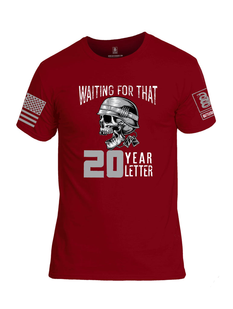 Battleraddle Waiting For That 20 Year Letter Grey Sleeves Men Cotton Crew Neck T-Shirt