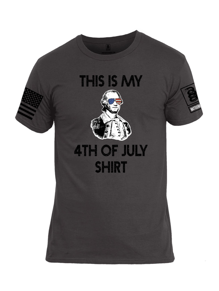 Battleraddle This Is My 4Th Of July Shirt  Black Sleeves Men Cotton Crew Neck T-Shirt