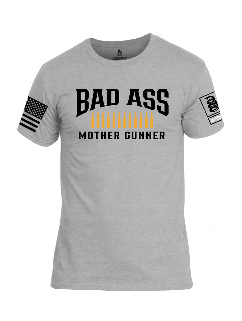 Battleraddle Bad Ass Mother Gunner Black Sleeves Men Cotton Crew Neck T-Shirt