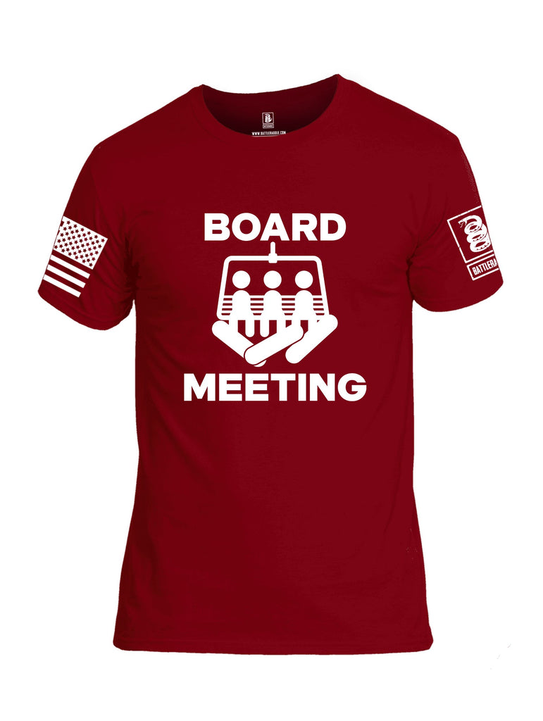 Battleraddle Board Meeting White Sleeves Men Cotton Crew Neck T-Shirt