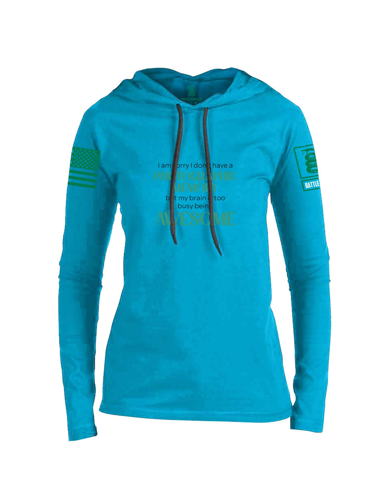 Battleraddle I Am Sorry I Don'T Have A Photographic Memory Pearl Green Sleeves Women Cotton Thin Cotton Lightweight Hoodie