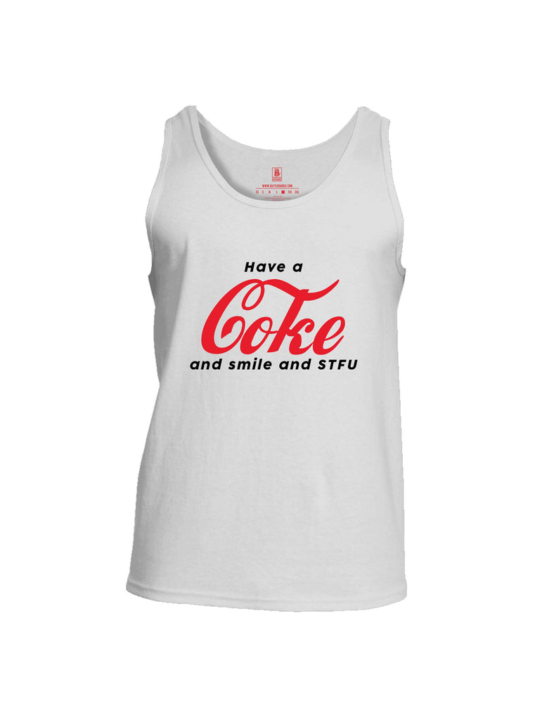 Battleraddle Have A Coke  Red Sleeves Men Cotton Cotton Tank Top