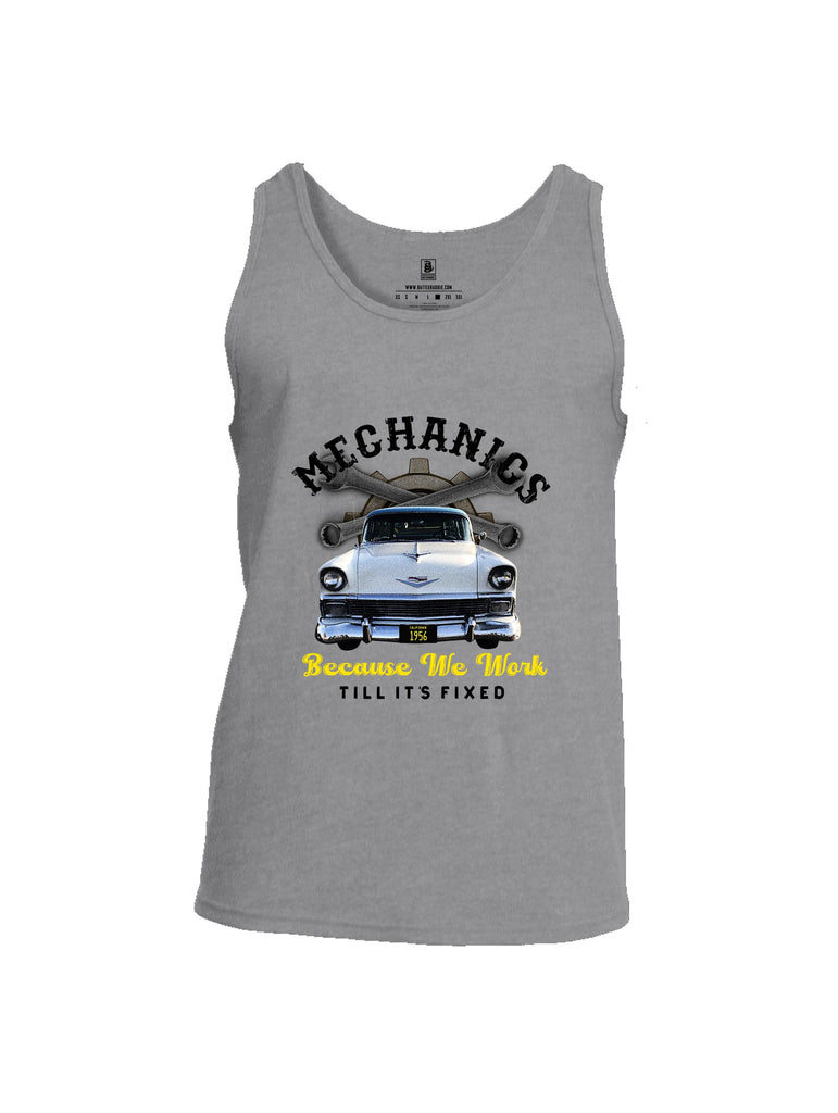 Battleraddle Mechanics Because We Work Black Sleeves Men Cotton Cotton Tank Top