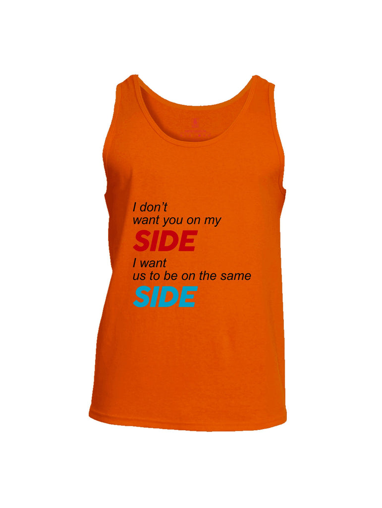 Battleraddle I Don'T Want You On My Side Red Sleeves Men Cotton Cotton Tank Top