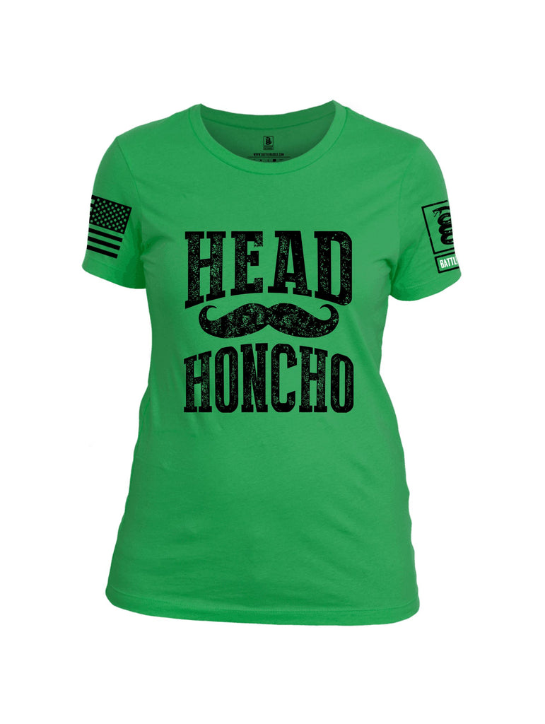 Battleraddle Head Honcho  Black Sleeves Women Cotton Crew Neck T-Shirt