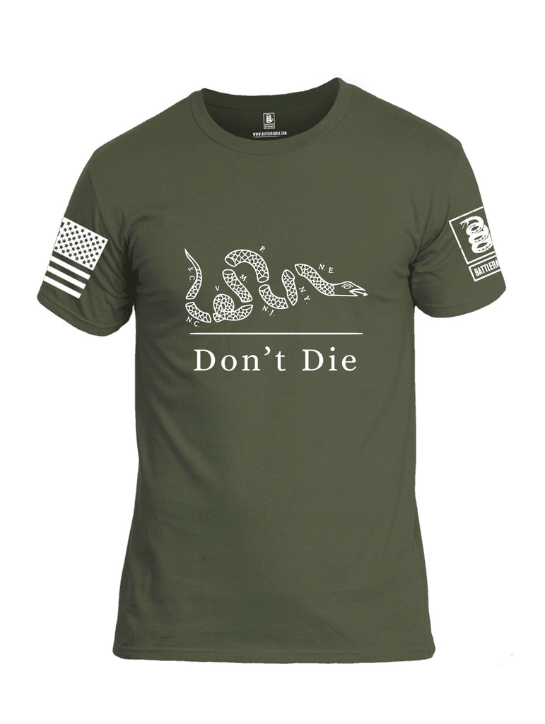 Battleraddle Dont Die White Sleeves Men Cotton Crew Neck T-Shirt