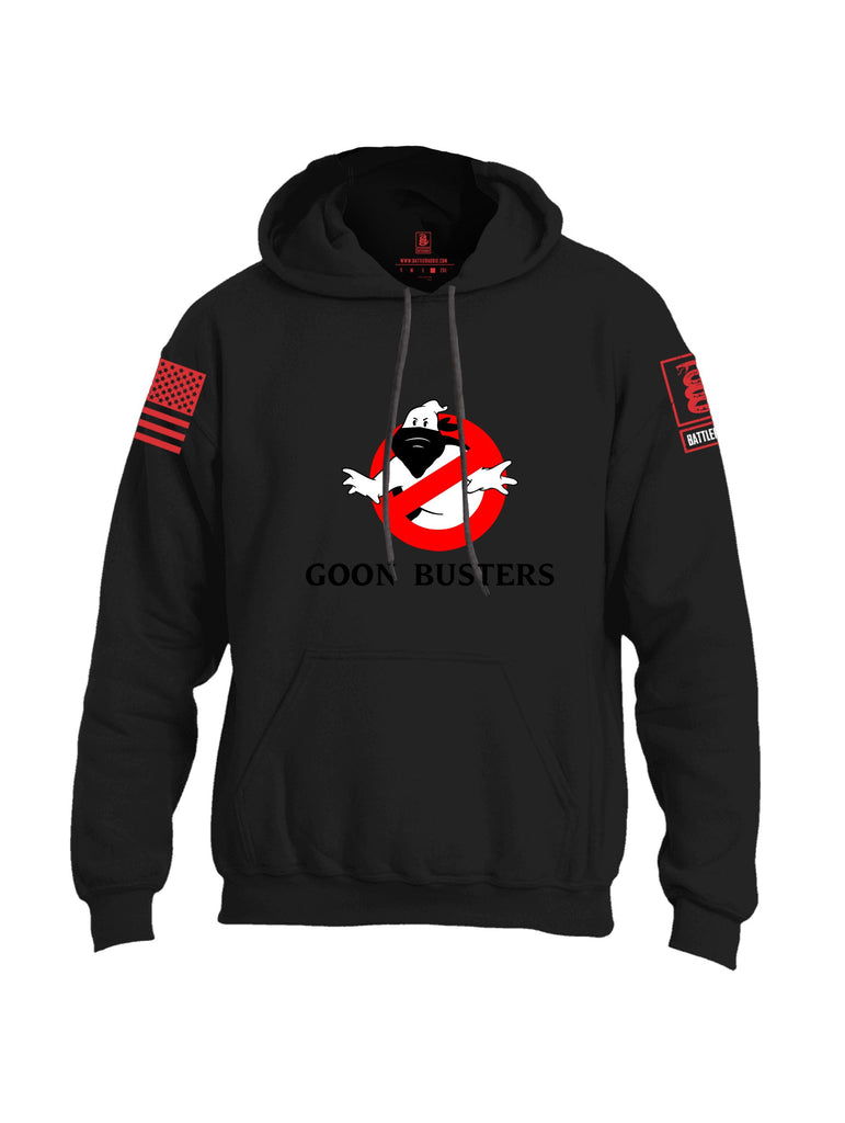 Battleraddle Goon Busters  Red Sleeves Uni Cotton Blended Hoodie With Pockets