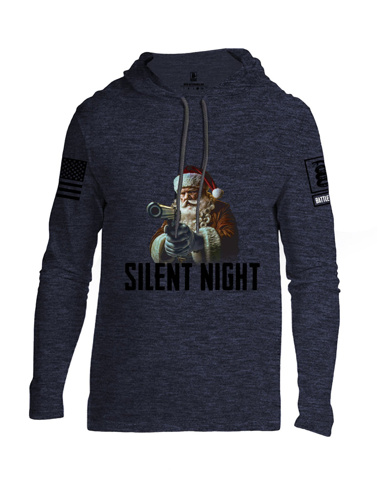 Battleraddle Silent Night Black Sleeves Men Cotton Thin Cotton Lightweight Hoodie