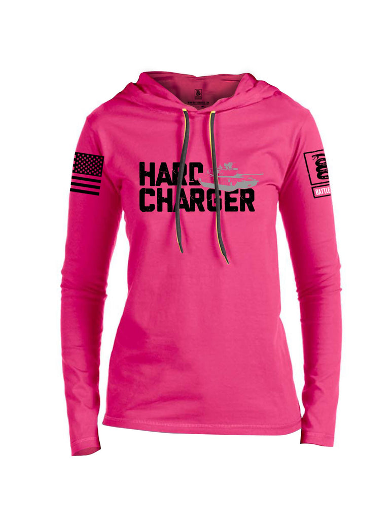 Battleraddle Hard Charger Black Sleeves Women Cotton Thin Cotton Lightweight Hoodie