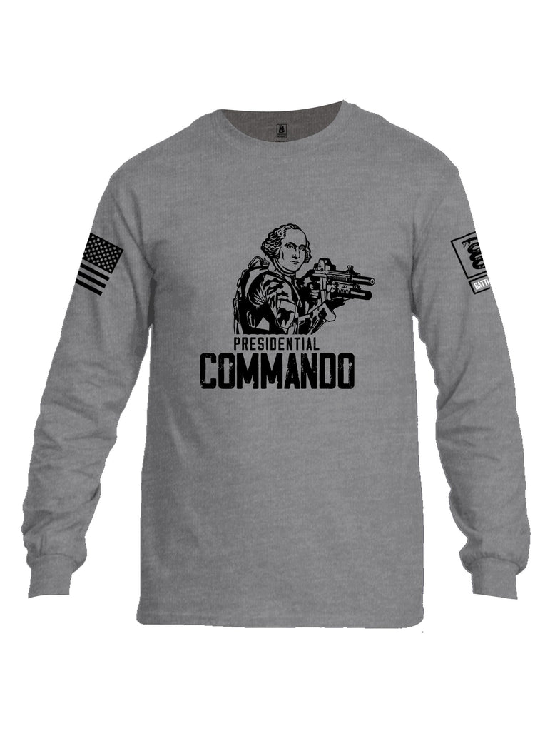 Battleraddle Presidential Commando Black Sleeves Men Cotton Crew Neck Long Sleeve T Shirt