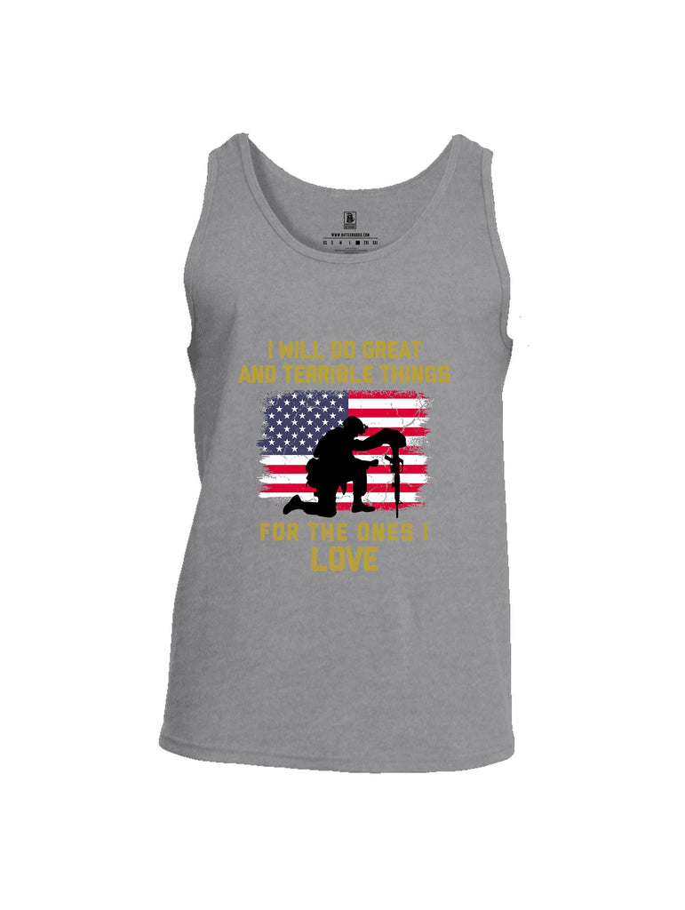 Battleraddle I Will Do Great  Black Sleeves Men Cotton Cotton Tank Top