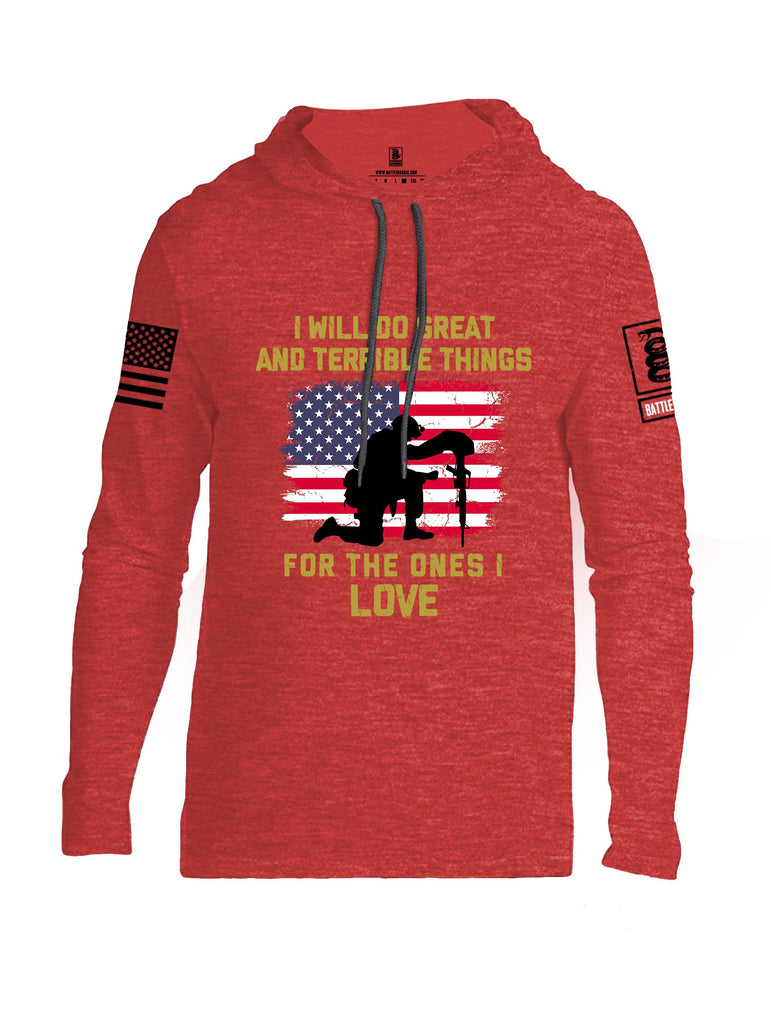 Battleraddle I Will Do Great  Black Sleeves Men Cotton Thin Cotton Lightweight Hoodie