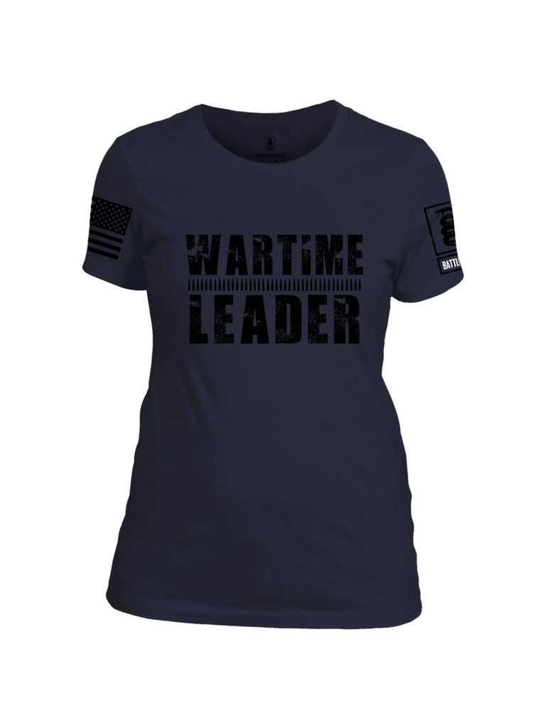 Battleraddle Wartime Leader  Black Sleeves Women Cotton Crew Neck T-Shirt