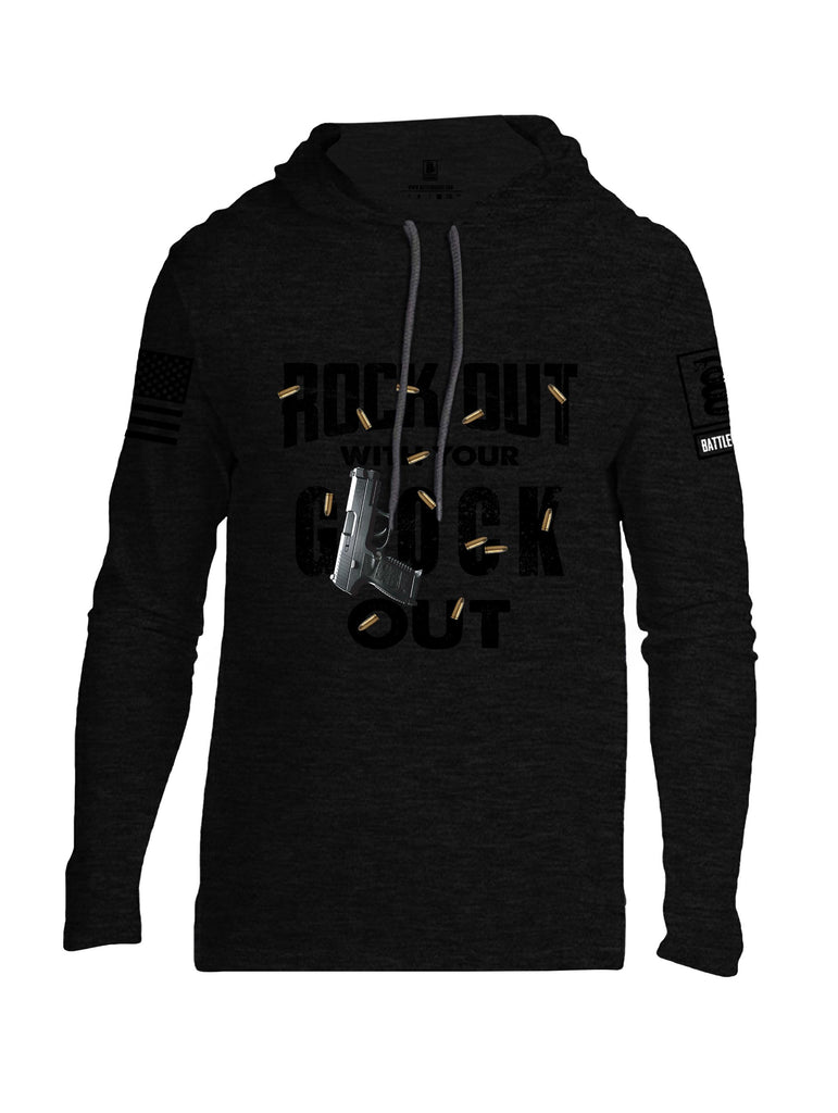 Battleraddle Rock Out With Your Glock Out Black Sleeves Men Cotton Thin Cotton Lightweight Hoodie