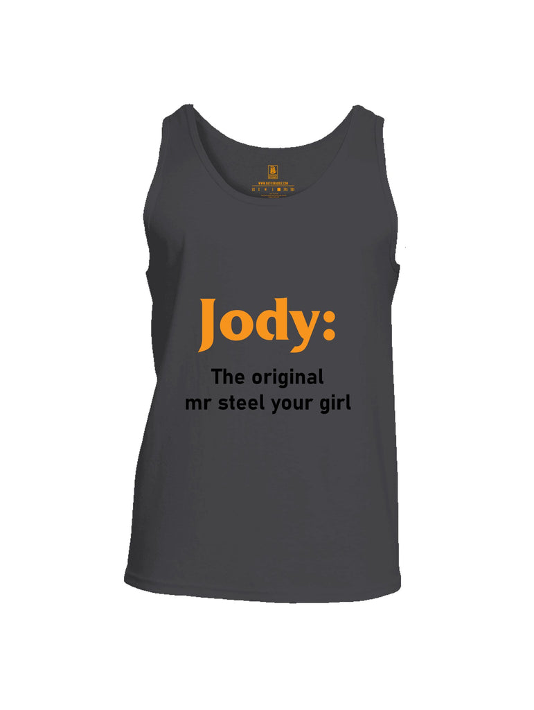 Battleraddle Jody The Original Mr Steel Your Girl Orange Sleeves Men Cotton Cotton Tank Top