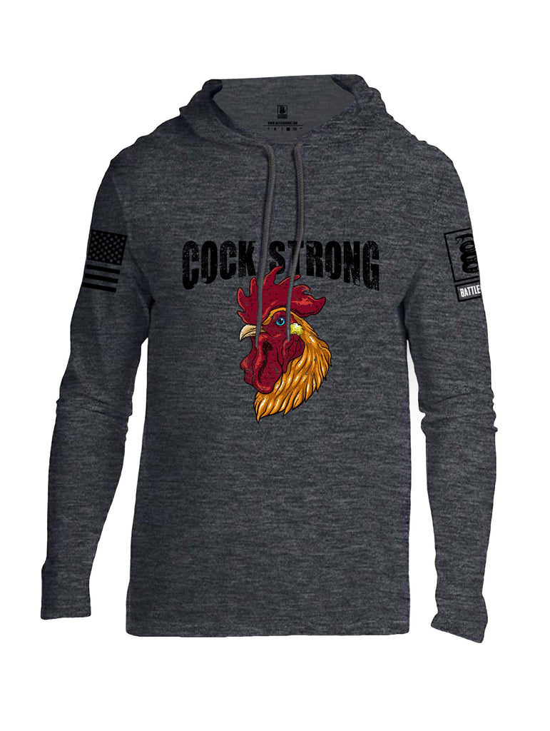 Battleraddle Cock Strong Black Sleeves Men Cotton Thin Cotton Lightweight Hoodie