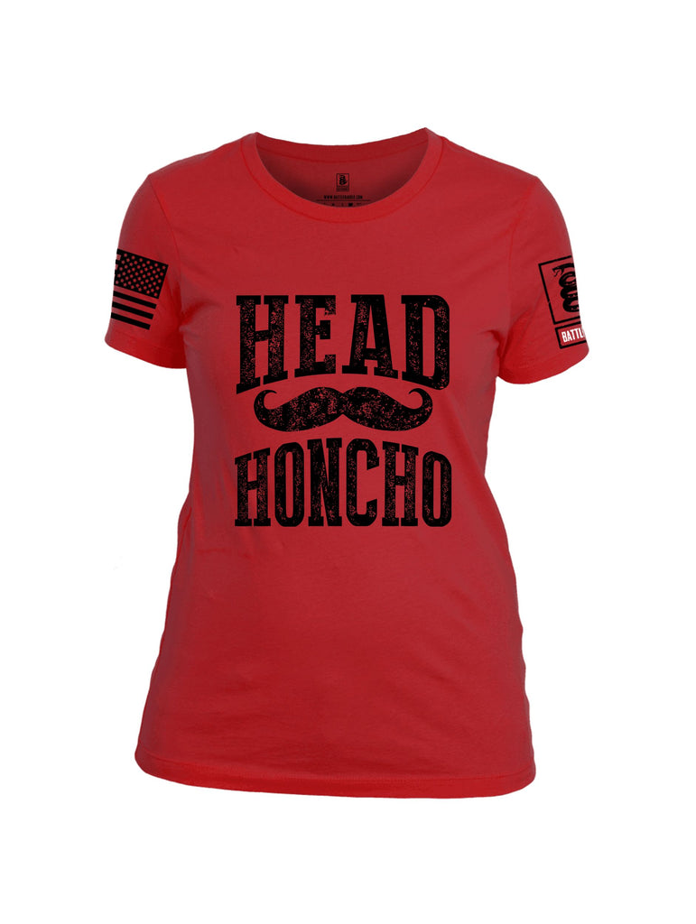 Battleraddle Head Honcho  Black Sleeves Women Cotton Crew Neck T-Shirt