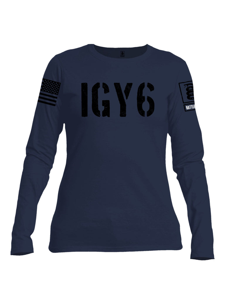 Battleraddle Igy6 Black Sleeves Women Cotton Crew Neck Long Sleeve T Shirt