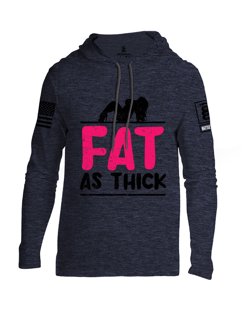 Battleraddle Fat As Thick Black Sleeves Men Cotton Thin Cotton Lightweight Hoodie