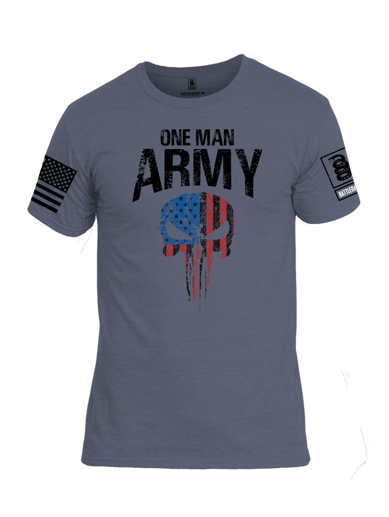 Battleraddle One Man Army  Black Sleeves Men Cotton Crew Neck T-Shirt