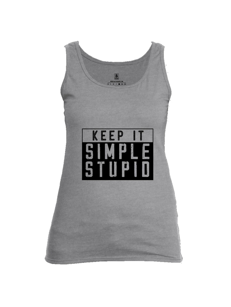 Battleraddle Keep It Simple Stupid   Black Sleeves Women Cotton Cotton Tank Top